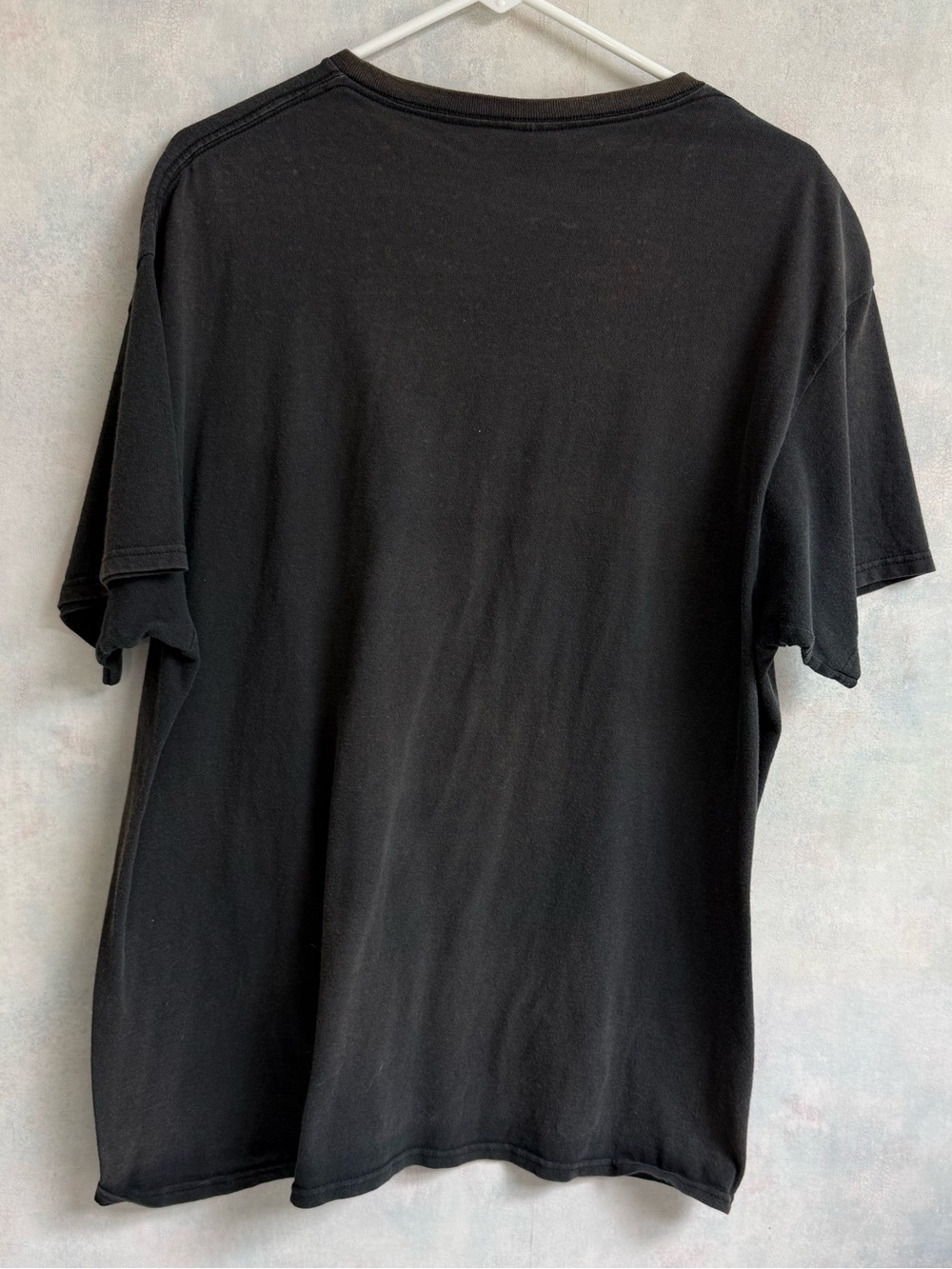 Men’s XL “In Memory of When I Cared” Short Sleeve Tee Black Distressed Cotton - Picture 3 of 6